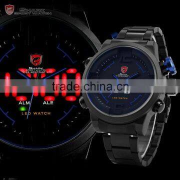 SHARK Stainless Steel Japan Movement Analog Date Alarm Quartz Wrist Mens Sport Digital Watch photo-6