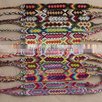 2015 summer fashion cotton string bracelet ,different colorful pattern bracelet braided bracelet