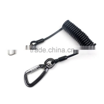 5.0mm stainless steel tool spring lanayrd with swivel carabiner