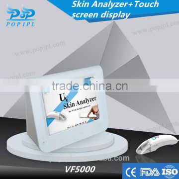 touch screen Skin Analyzer 2016 UV Skin Analyzer VF5000 POPIPL manufacturers support win 10 win 8 poplaser skin analyzer