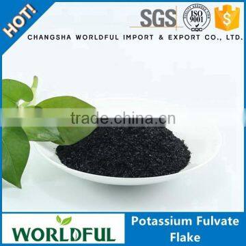 Perfect water soluble potassium fulvic acid shiny flake with natural plant growth stimulant