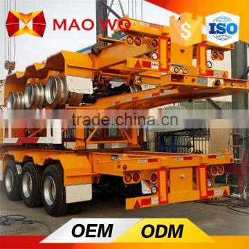 China 3 Axle Flatbed Skeleton Container Semi Trailers For Sale photo-2