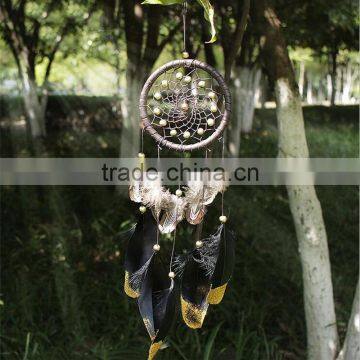 Promotional Christmas Gift Ornament Home Room Interior Decoration Accessories Handmade Traditional Black Leather Dream Catcher photo-4