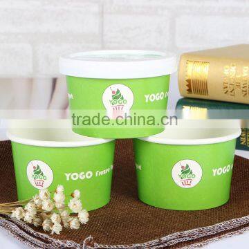 Green Color Disposable Salad Paper Bowls Custom Logo Offset Printed photo-3