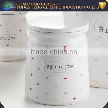 White Ceramic Canister Food Storage Box for House photo-3