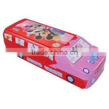 Custom color metal rectangular cartoon tin pencil box