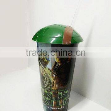 high quality plastic drink cup with straw