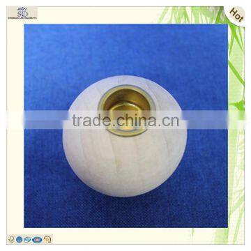 China Factory Ball Shape Poplar Wooden Candle Stand Holder photo-2
