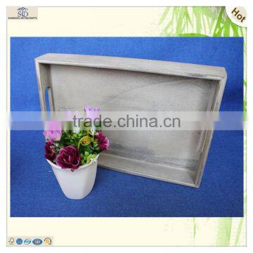 China Manufacture Large Antique Hole Handles Pine Wooden Tray photo-5