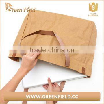Green Field Big Brown Washable Kraft Paper Shopping Tote Bag photo-2