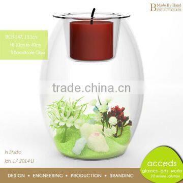 Custom 2014 Novelty Candle Holder Glass Tea Light Holder Goblets
