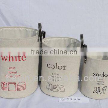 Set of 3 canvas storage basket