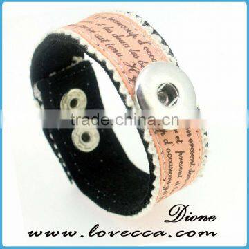 New Arrival Multicolor Hollow Leather Snap Button Bracelet Fit for 18mm Buttons Wholesale photo-5