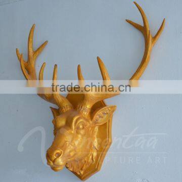 Modern Home Decoration Fiberglass Animal Head Sculpture Wall Hanging Statues photo-2