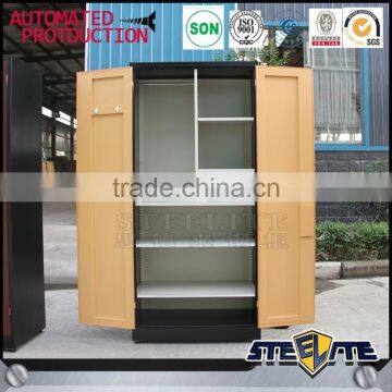 2 door steel amirah wardrobe with safe code lock cabinet