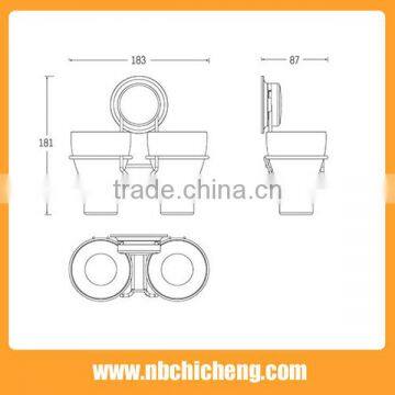 Wall Cup Holder Suction Cup Bathroom Toothbrush Cup Holder Double Cups Bathroom Accessories