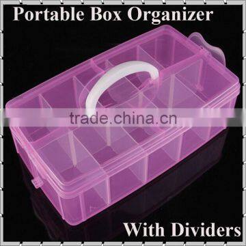 Clear Portable Plastic Kids DIY Tool Toys Organizer Divider Box Cosmetic Makeup Storage boxes