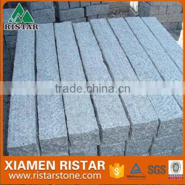 Natural granite stone palisade fence with pineapple surface