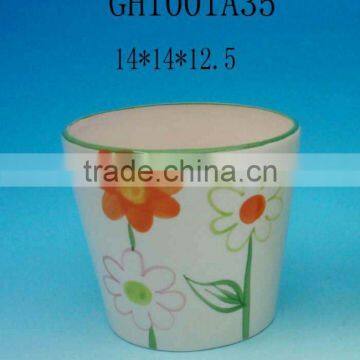 Chinese Ceramic Blue And White Flower Pot