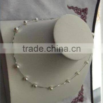 19" 6-7mm White Freshwater Pearl Necklace Designs photo-3