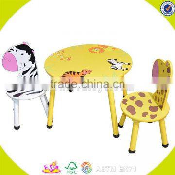 wholesale animals shape wooden table and 2 chairs,cute kids wooden table and 2 chairs,top animals table and 2 chairs W08G140