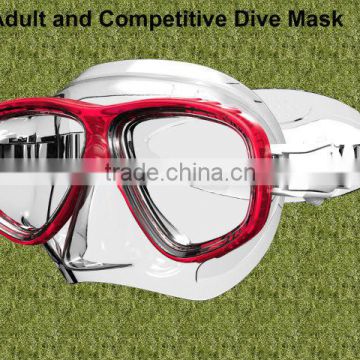 High quality, tempered glass silicone scuba diving set, diving goggles, diving masks (MK-402)