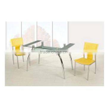 Modern Kitchen Round Table Dining Room Furniture Glass Dining Set photo-3