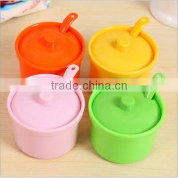 OEM Creative Home Kitchen Plastic 4 Color Spice Box With Plastic Spoons Seasoning Box Supplier In ShenZhen photo-2