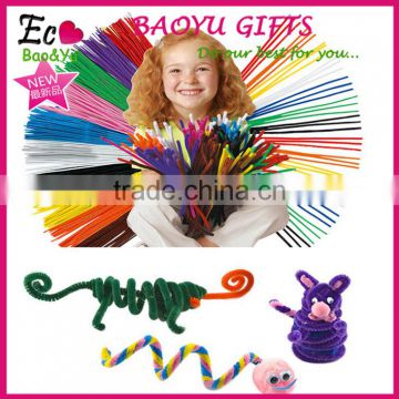 hand craft Chenille Stem for kids diy pipe cleaners toys 100pcs/bag