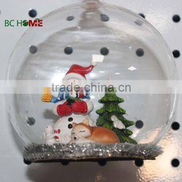 2015 christmas resin figurine inside hanging glass ball