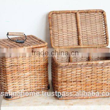 Rattan Storage Basket With Lid photo-2