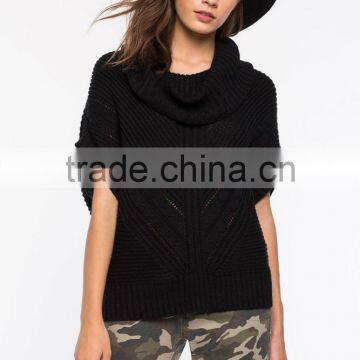 best selling black cable cowl neck women sweater wholesale