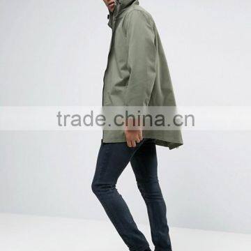 2017 Xinlan High Quality New Design Adjustable Toggle Hood Durable 100% Cotton Khaki Running Casual Men Jacket With Hood photo-4