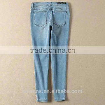 GZY 98%cotton+2%spandex Factory in Guangzhou Fashion Ladies Jeans Top Design