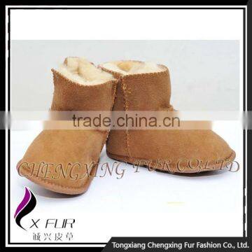 CX-SHOES-06C Genuine Sheared Sheep Skin Leather Funny Baby Shoes photo-2