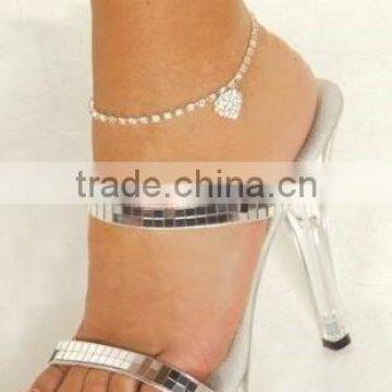 fashion strass crystal heart anklet bracelet bling bling crystal cupchain anklets bridemaids jewelry for wedding gifts