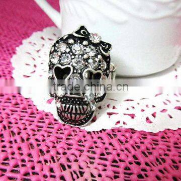 cute girly skull rings, antique silver skull rings, lovely rings for girls