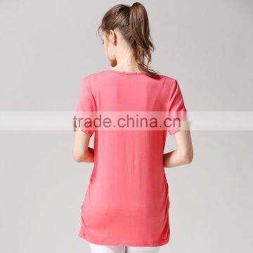 Street Style Short Sleeve Nursing Clothes Solid Breastfeeding Clothing Thin Section Pregnant Women T-shirts photo-4