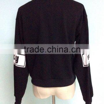 Wholesale Fashion Garment Terry Cotton Design Winter Crew Neck Print Plain Dyed for Women Hoody Sports Wear Made in China photo-2