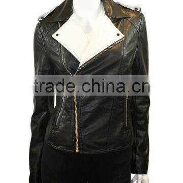 Lady Jacket pu Leather Jacket for Women photo-3