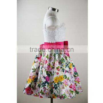 Digital Print Dress Spaghetti Strap Casual Girl Child Kids Flower Dress photo-3