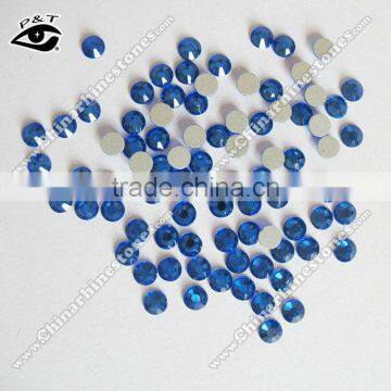 Machine cut rhinestone flat back ss16 sapphire blue for dresses clothing