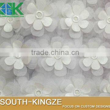 2016 Fashion Lace Fabric Multicolor 3D Flower Chiffon 130cm Double Layer Embroidered DIY Wedding Dress Clothing Accessories s 20 photo-6