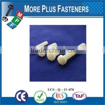 Made in Taiwan Quality Supplier Hex Head White Color Nylon Bolts Screw