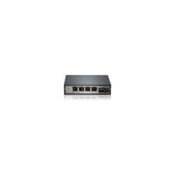 5 Port IEEE 802.3af PoE Ethernet Switch 10M / 100M With 4 Port PoE & 1 Port Fiber