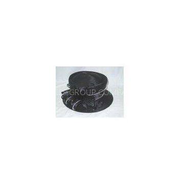 Trendy Bowler black Ladies\' Church Hats , Stunning Reinstone Chains For Party