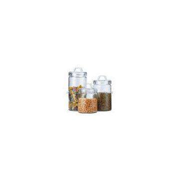 Custom Recycled  Glass Storage Canisters / small glass jars with lids for home