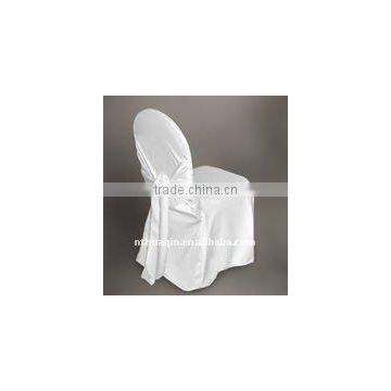 White polyester scuba chair cover wedding tie back scuba chair cover banquet scuba chair cover with sash