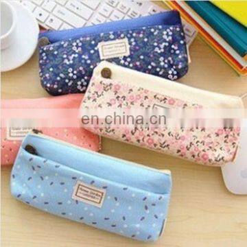 Promotional Custom Gift Cotton Linen Zipper Pencil Bags