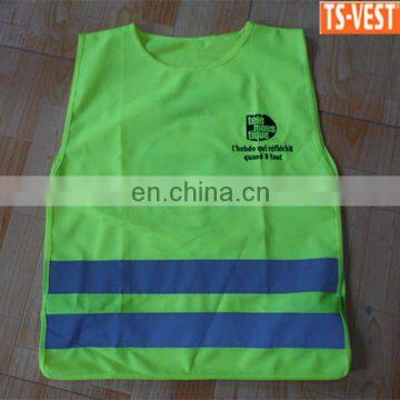 OEM pic printed green running reflective security kid vest